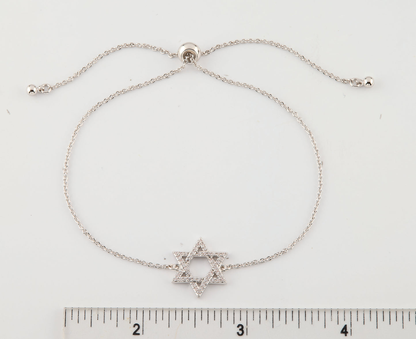 LMTS Classic! 14K Gold Plated Cz Star Of David Bolo Chain Bracelet