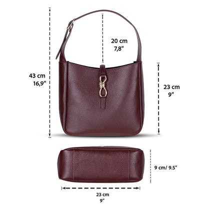 Azura Women’s Leather Shoulder Bag – Genuine Leather Handbag for Everyday Elegance | Minimal & Handcrafted