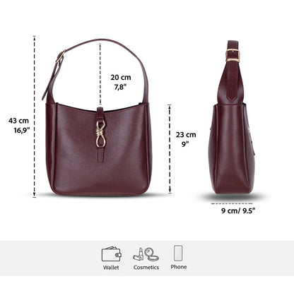 Azura Women’s Leather Shoulder Bag – Genuine Leather Handbag for Everyday Elegance | Minimal & Handcrafted
