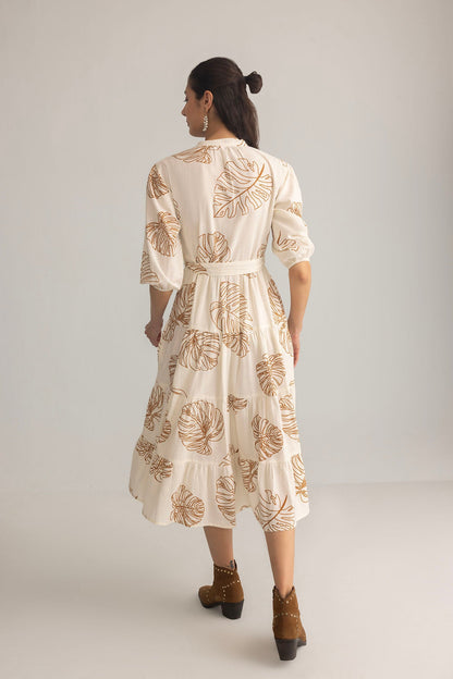 Botanica Moon Maxi Dress in Shadow White