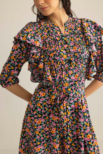 Confetti Crush Printed Dress in Wild Fuchsia