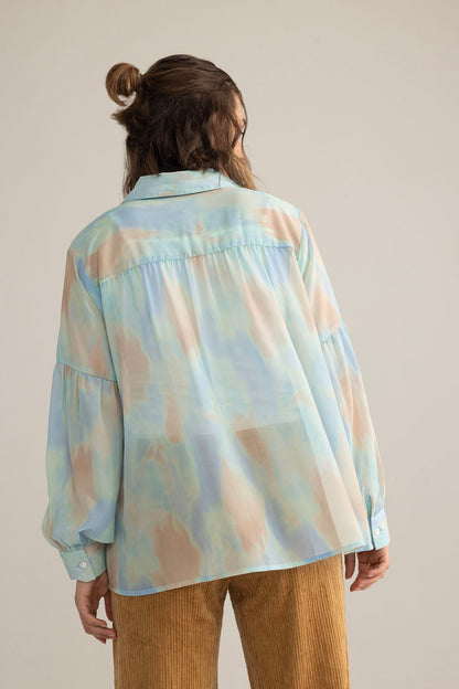 Elysia Printed Shirt in Lunar White
