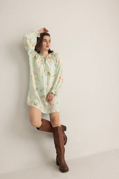 Wildflower Whisper Mini Dress in Mint