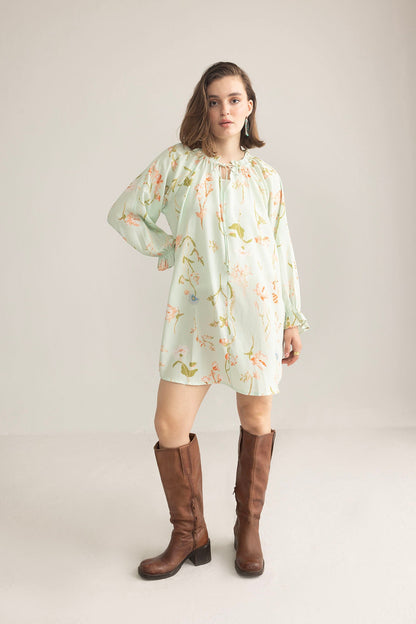 Wildflower Whisper Mini Dress in Mint