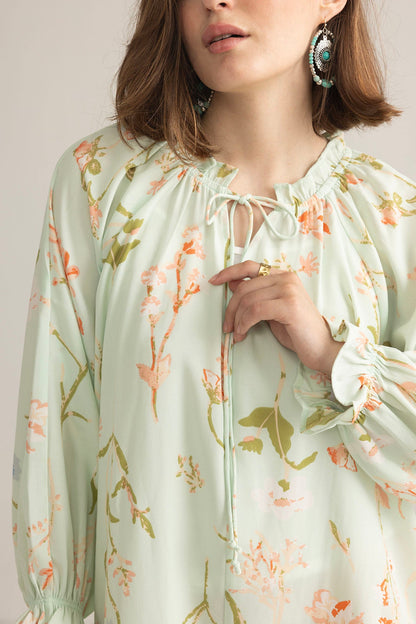 Wildflower Whisper Mini Dress in Mint