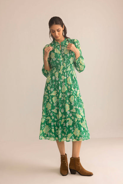 Fleur de Dusk Dress in Green