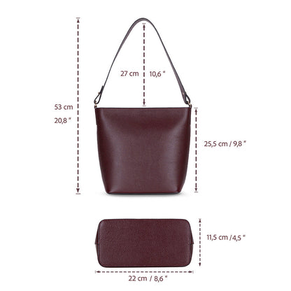 Elena Women’s Leather Tote Bag – Genuine Leather Shoulder Bag for Everyday Function | Minimal & Handcrafted