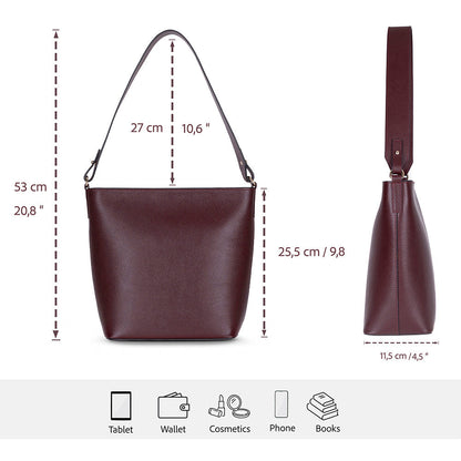 Elena Women’s Leather Tote Bag – Genuine Leather Shoulder Bag for Everyday Function | Minimal & Handcrafted
