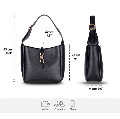 Azura Women’s Leather Shoulder Bag – Genuine Leather Handbag for Everyday Elegance | Minimal & Handcrafted