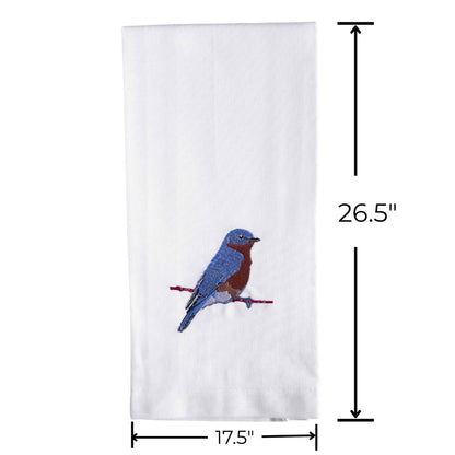 100% Cotton Tea Towels with Bird Embroidery - Kitchen Towels