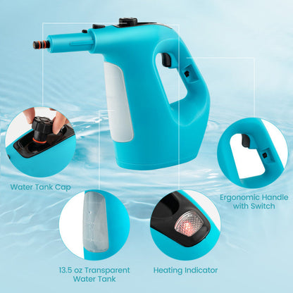 1400W Handheld Steam Cleaner with 14-Piece Accessory Kit and Child Lock