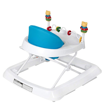 Adjustable Height Removable Folding Portable Baby Walker-Blue