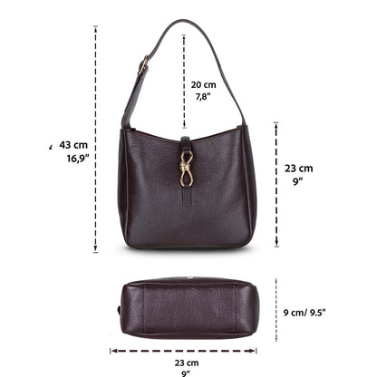 Azura Women’s Leather Shoulder Bag – Genuine Leather Handbag for Everyday Elegance | Minimal & Handcrafted