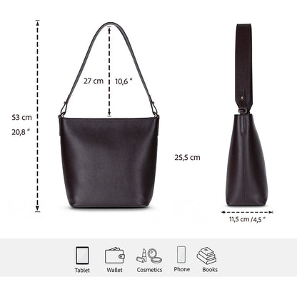Elena Women’s Leather Tote Bag – Genuine Leather Shoulder Bag for Everyday Function | Minimal & Handcrafted