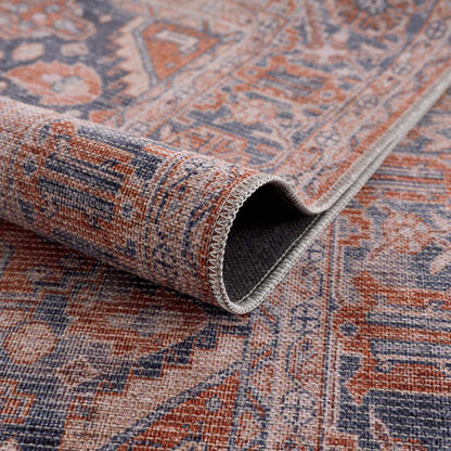 Burnt Orange Taber Medallion Washable Area Rug