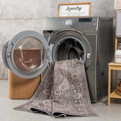 Dusty Sage Greenpoint Medallion Washable Area Rug