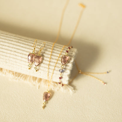Rhodolite Garnet Gold Isla Earrings