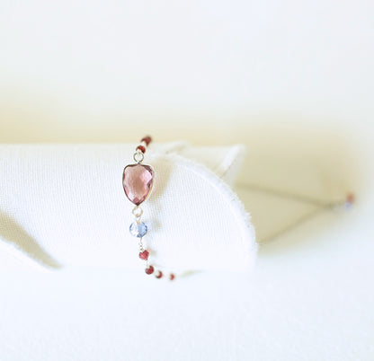 Rhodolite Garnet Silver Isla Bracelet