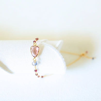 Rhodolite Garnet Silver Isla Bracelet