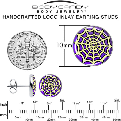 Two Tone Spider Web Stud Earrings by Onyx O