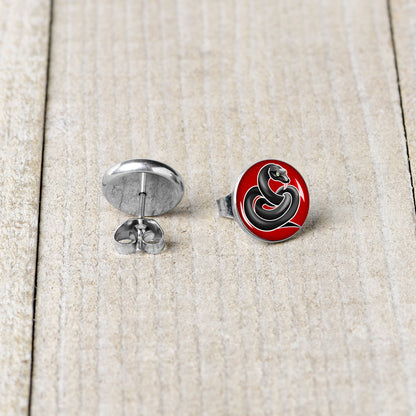 Black Snake Stud Earrings by Onyx O