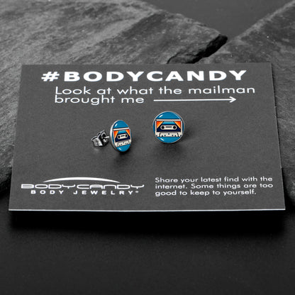 Retro Cassette Tape Stud Earrings by Onyx O
