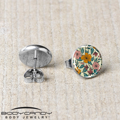 Blossom Creation Wildflower Flowers Stud Earrings by Onyx O