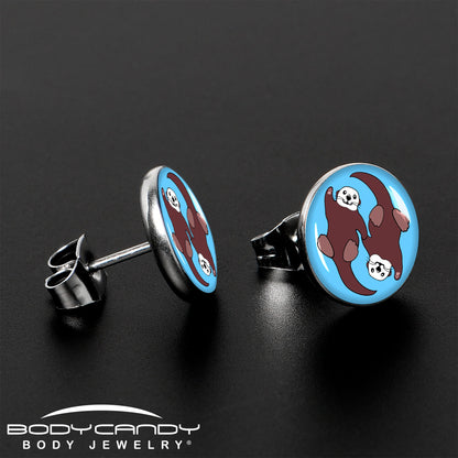 Oh My Otters Animal Stud Earrings by Onyx O