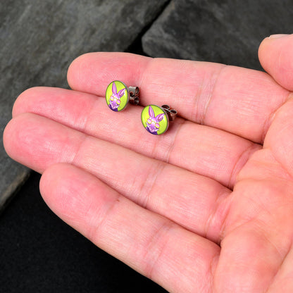 Cool Shades Bunny Stud Earrings by Onyx O