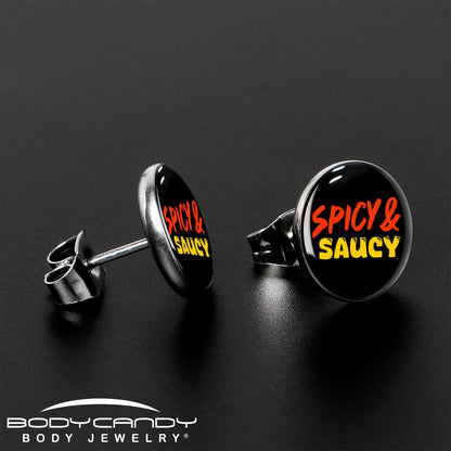 Spicy and Saucy Stud Earrings by Onyx O