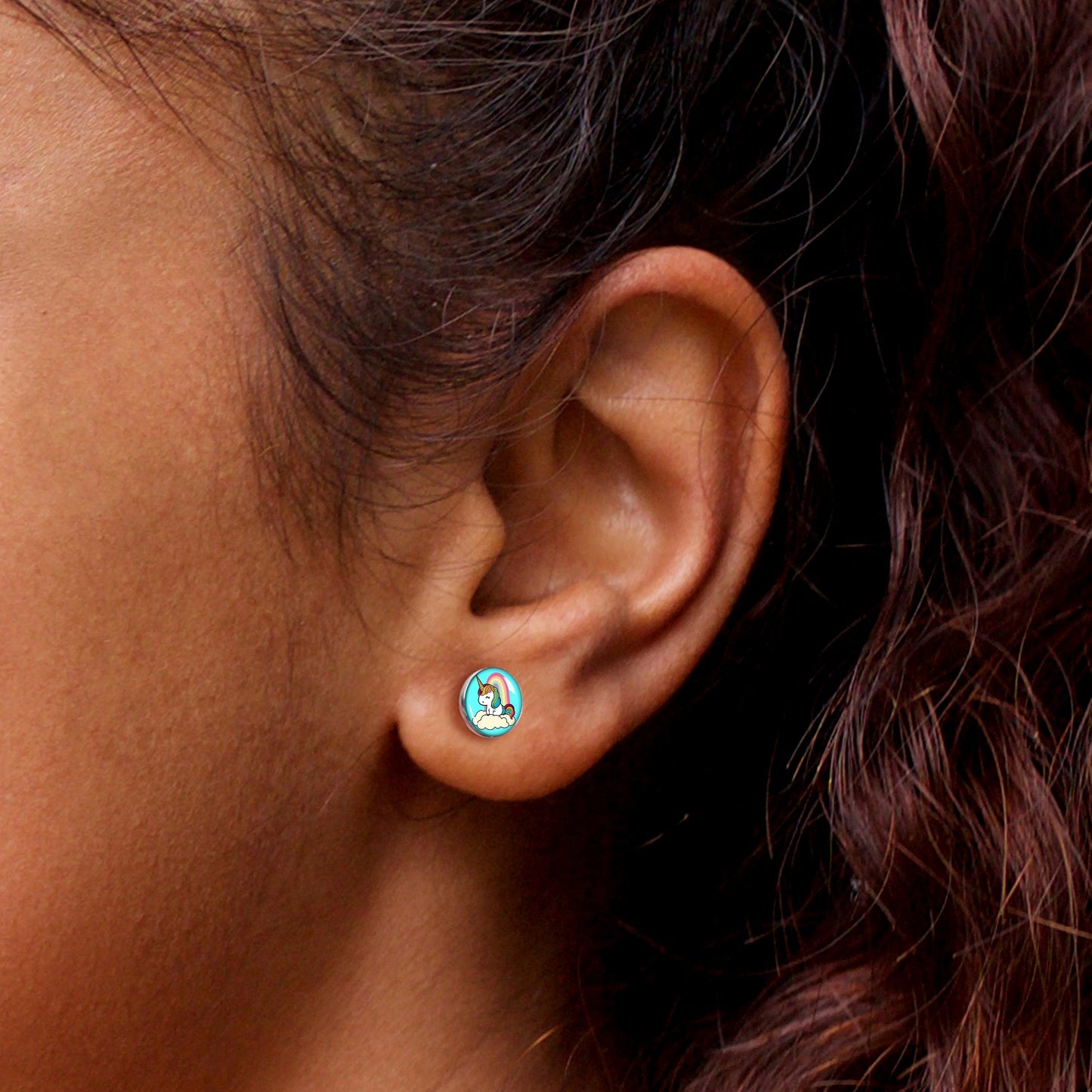 Rainbow Unicorn Stud Earrings by Onyx O