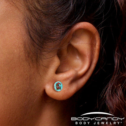 Christmas Holiday Weiner Dog Stud Earrings by Onyx O