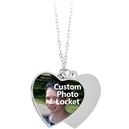 Custom Photo Sliding Locket Heart Pendant Necklace