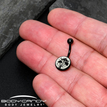 Glow in the Dark Mystic Mushroom Belly Ring by Onyx O