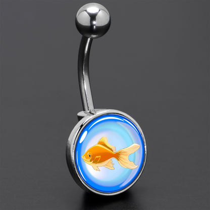 Gold Fish Belly Ring by Onyx O