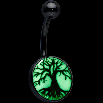 Glow in the Dark Tree of Life Belly Ring by Onyx O