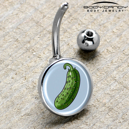 Green Pickle Belly Ring by Onyx O