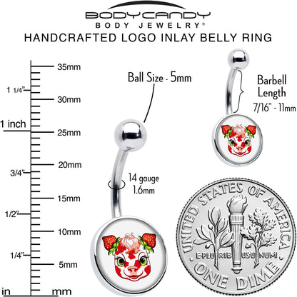 Stawberry Cow Belly Ring by Onyx O