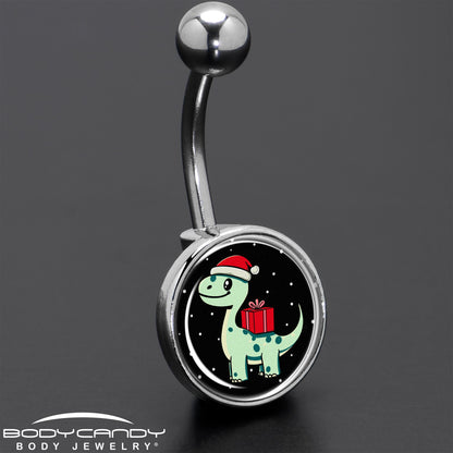 Christmas Holiday Dinosaur Belly Ring by Onyx O