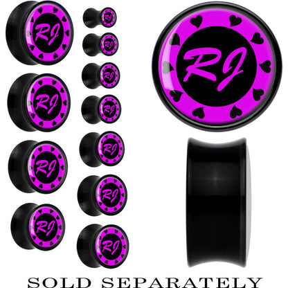 Custom Pink Heart Initial Acrylic Personalized Saddle Plug - buy 2 for a pair