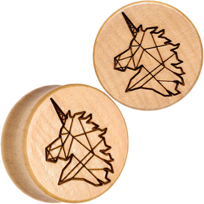 Organic Beechwood Geometric Unicorn Saddle Plug Set 0G to 25mm
