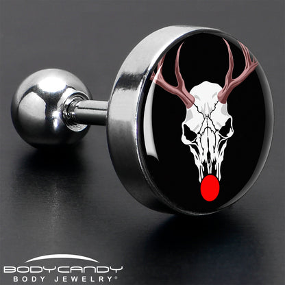 16G 1/4 Holiday Dead Nosed Reindeer Tragus Cartilage Earring by Onyx O