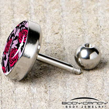 16G 1/4 Blossom Creation Floral Love of Roses Cartilage Earring by Onyx O