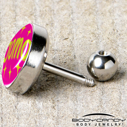 16G 1/4 Pink JOMO Tragus Cartilage Earring by Onyx O