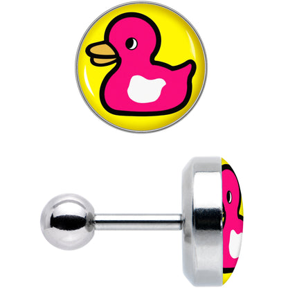 16G 1/4 Pink Ducky Cartilage Tragus Earring by Onyx O