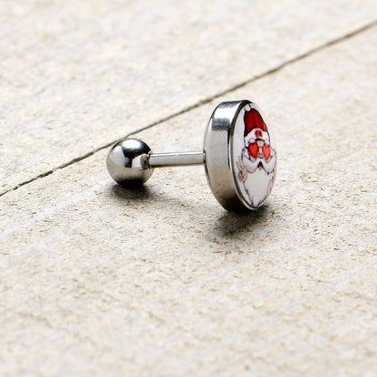 16G 1/4 Christmas Peace Love Santa Tragus Cartilage Earring by Onyx O