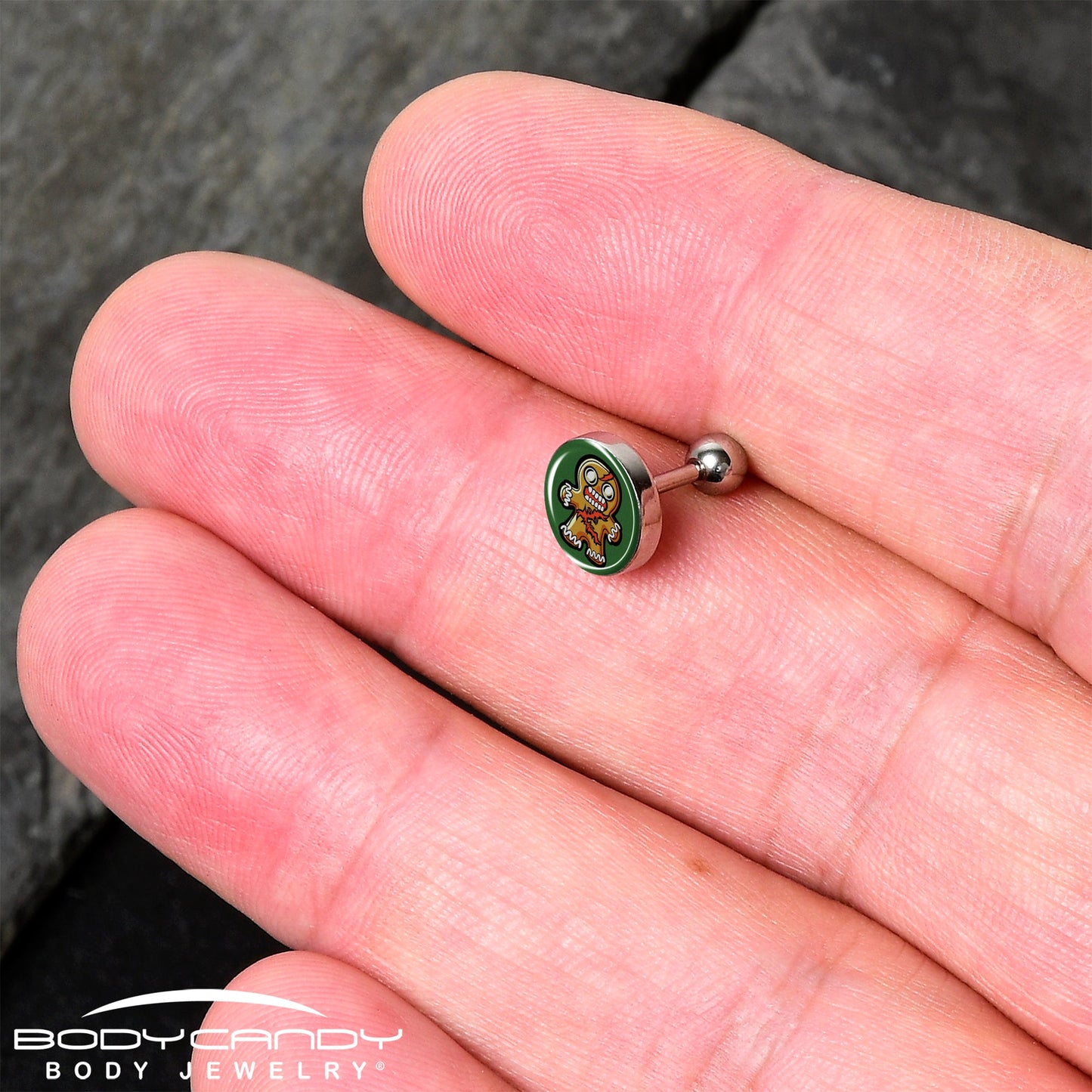 Christmas Holiday Zombie Gingergread Man Tragus Cartilage Earring by Onyx O