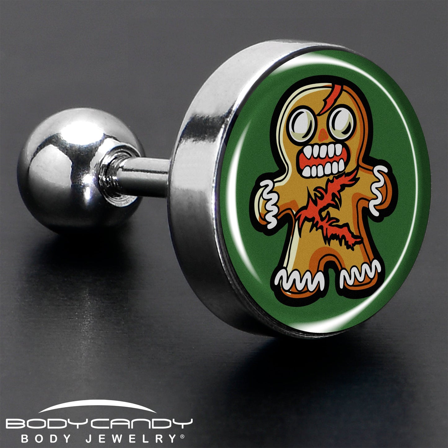 Christmas Holiday Zombie Gingergread Man Tragus Cartilage Earring by Onyx O