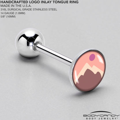 Mountain Sunrise Barbell Tongue Ring by Onyx O