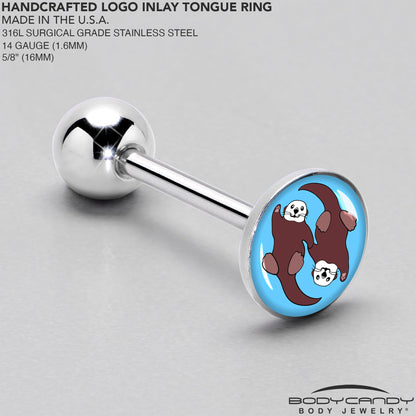 Oh My Otters Animal Barbell Tongue Ring by Onyx O